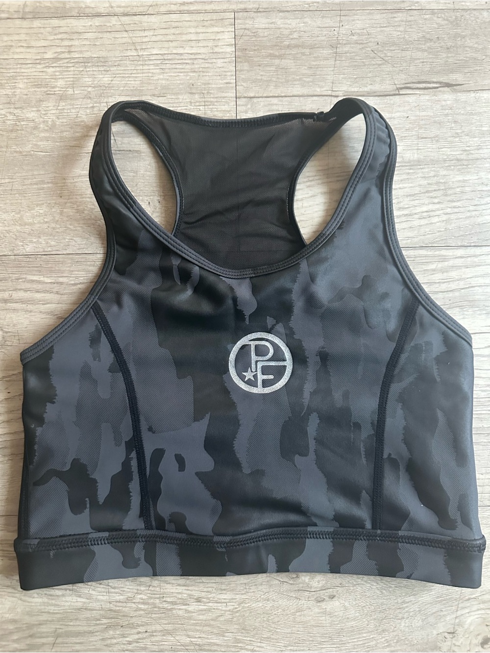 Premier Black Camo Racerback Sports Bra
